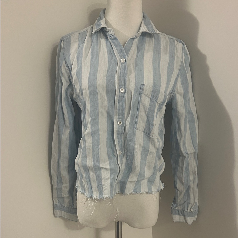 Rails Bishop Blue strips Long sleeve top size xs